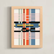 "Weaving" - Art Print in Blush by Stefania Copertini - Framed