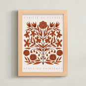 "Les Plantes I" - Art Print in Rust by Katharine Watson - Framed