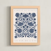 "Les Plantes II" - Art Print in Sky Blue by Katharine Watson - Framed