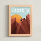 "Canyon Adventure" - Personalized Art Print in Orange by Erin German - Framed