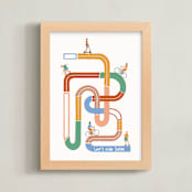 "So many roads to ride" - Personalized Art Print in Earthy by Pati Cascino - Framed
