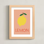 "fruit II" - Art Print in Salmon by Ellen Schlegelmilch - Framed