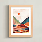 "Autumn landscape" - Art Print in Burned orange by Mojca Dolinar - Framed