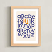 "Hi from the Alphabet" - Art Print in Indigo by Krissy Callahan - Framed
