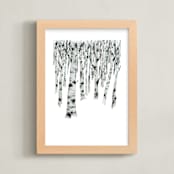 "Birch Forest" - Art Print in Birch Grey by Jean Choe Art and Design - Framed