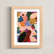 "Height" - Art Print in blue beige by FERNANDA MARTINEZ - Framed