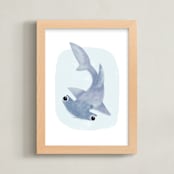 "Hammer Head" - Art Print in Blue by Itsy Belle Studio - Framed