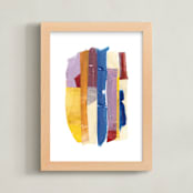 "Retro Stripes" - Art Print in Royal Blue by sue prue - Framed