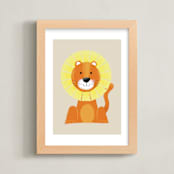 "Mr. Lion" - Art Print in Sand by Ashlee Townsend - Framed