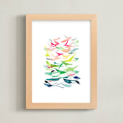 "Spring is in the Air" - Art Print in Spring Green by Jean Choe Art and Design - Framed