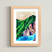 "Two Explorers I" - Art Print in Emerald Green by Mojca Dolinar - Framed