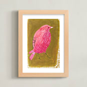 "Still 4" - Art Print in Olive and Pink by Victoria Johnson - Framed