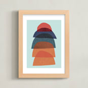 "paper stack" - Art Print in cosmic mint by Carrie Moradi - Framed