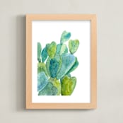 "Cacti" - Art Print in Cactus green by Alexandra Dzh - Framed