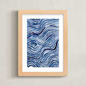 "Playful Tide" - Art Print in Gulf by Kristine Sarley - Framed