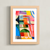 "Summer blocks" - Art Print in Rainbow by Mojca Dolinar - Framed