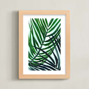 "Crossed Palms" - Art Print in Opal by Kara Aina - Framed
