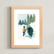 "the perfect tree" - Art Print in Forest Green by Mary Cecelia - Framed