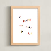 "Beauty is in the Street" - Art Print in Navy by June Letters Studio - Framed