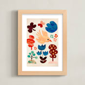 "Bird and the forest" - Art Print in Off White by Mojca Dolinar - Framed