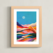 "Rainbow fields" - Art Print in rainbow by Mojca Dolinar - Framed