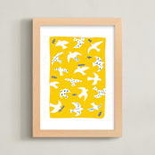 "Taking Flight" - Art Print in Yellow by Ariel Rutland - Framed