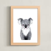 "Baby Koala" - Art Print in pebble by Cass Loh - Framed