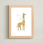 "Long Neck Friend" - Art Print in Giraffe by 2birdstone - Framed