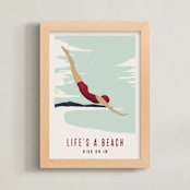 "Dive On In" - Art Print in Beach by Kampai Designs - Framed