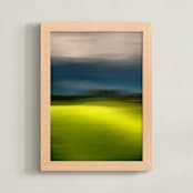 "Horizon Series Lush" - Art Print in Pasture Green by Jennifer Morehead - Framed