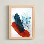 "Sudden Mercy" - Art Print in indigo Blue by Melissa McGill - Framed
