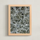 "Bubble Dance" - Art Print in Grey by Kathleen Ney - Framed