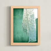 "Sunlit Lace" - Art Print in teal turqouise by Debra Pruskowski - Framed