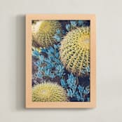 "Boho Desert Garden" - Art Print in Teal by Ann Hudec - Framed