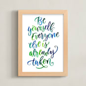 "Be Yourself" - Art Print in Sea Glass by Laura Bolter - Framed