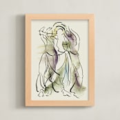 "Movement 1" - Art Print in Putty by Kathleen Ney - Framed