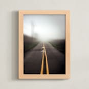 "Foggy Road" - Art Print in dark yellow by Mary Ann Glynn-Tusa - Framed