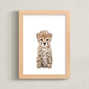 "Baby Animal Cheetah" - Art Print in sand by Cass Loh - Framed