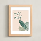 "Wild Child Plants" - Art Print in Wild Green by Amanda Houston - Framed