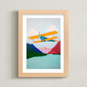 "Chasing River in Montana" - Art Print in teal by Stick and Petal - Framed