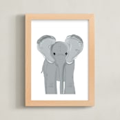 "Darling Elephant" - Art Print in graylee by Rebecca Marchese - Framed