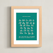 "Cursive Writing Chart" - Art Print in Chalk Board Green by Ani Somi - Framed