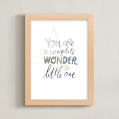 "complete wonder" - Art Print in misty sky blue by Kelly Place - Framed
