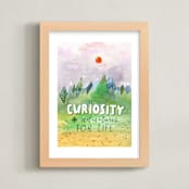 "curiosity for life" - Art Print in grass green by Kelly Place - Framed
