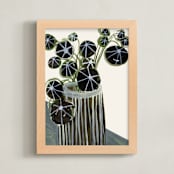 "Moody vase in October" - Art Print in moody greyish blue by Bethania Lima - Framed
