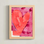 "Heart no. 1" - Art Print in Pink-Red by Maran Ree Whiting - Framed