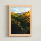 "Sun Kissed Hills" - Art Print in Dark Green by BROOK PAGE - Framed