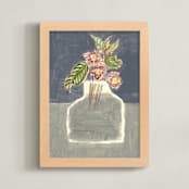 "Moody vase" - Art Print in moody grey by Bethania Lima - Framed
