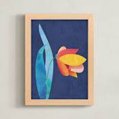 "Fleur Tulip" - Art Print in Deep Teal by sue prue - Framed