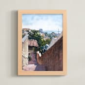 "Haifa sea view" - Art Print in Sky blue by Rafael Yaniger - Framed